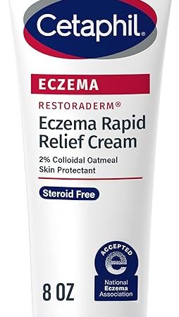 CETAPHIL ECZEMA RESTORADERM FLARE-UP RELIEF CREAM, For Eczema Prone Skin, 8 oz, Barrier Repair, 48 Hour Hydration, 2% Skin Protectant Colloidal Oatmeal, Steroid Free
