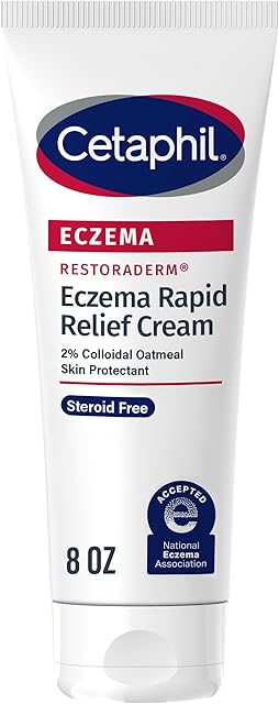 CETAPHIL ECZEMA RESTORADERM FLARE-UP RELIEF CREAM, For Eczema Prone Skin, 8 oz, Barrier Repair, 48 Hour Hydration, 2% Skin Protectant Colloidal Oatmeal, Steroid Free