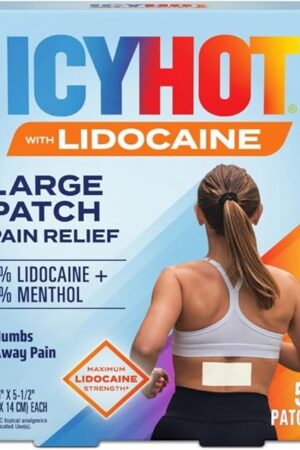 Icy Hot Max Strength Lidocaine Pain Relief Patch (5 Count) Penetrates for Fast, Targeted Relief