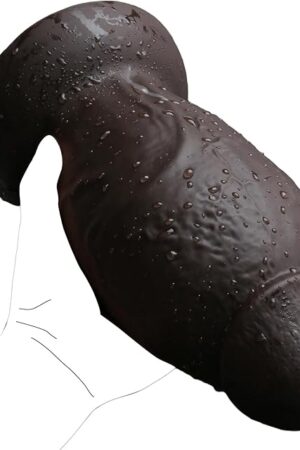 965" Sex Toy Anal Plug, Huge Dildo Silicone Butt Plug with Strong Suction Cup for Dilator Prostate Massager, with Lifelike Textured Waterproof Safe Material Anal Sex Toy for Advanced Women Men (L)