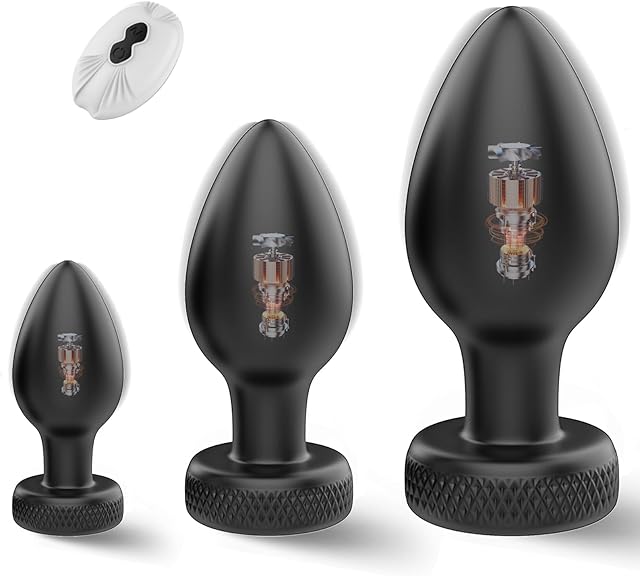 Anal Plug Vibrator Sex Toy, 3PCS Butt Plugs Anal Toys with Enlarged Base, Training Kit with Remote Control 10 Vibration for Beginners Advanced, Anal Sex Toys for Men Women Couples