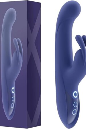 G Spot Rabbit Vibrator with Vibrating Ears ? Skin-Friendly Blue Silicone ? Quiet Sensory Stimulator ? 10 Intensity Levels & Patterns ? Cordless Rechargeable and Waterproof