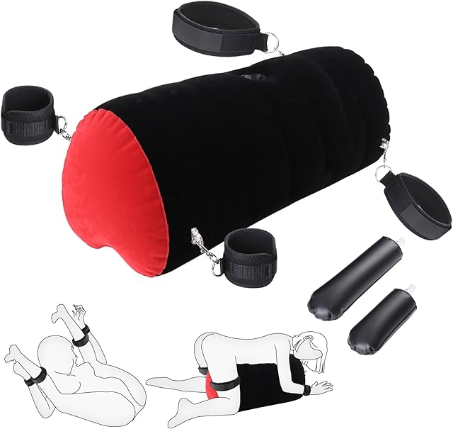 Dildo Mount Sex Position Pillow Couples Sex Toys - Bondage Kit with Adjustable Wrist & Thigh Cuffs, Sex Furniture for Bedroom - Sex Body Positioner - Sex Toys for Couple Beginner Sm Game Play