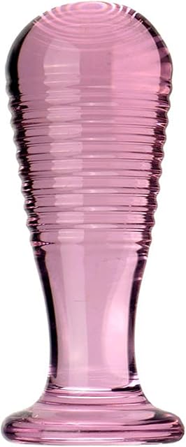 Glass Butt Plug,Glass Dildo Crystal Pleasure Wand Butt Plugs Prostate Massager Crystal Anal Plug Trainer Sex Toy Anal Trainer Prostate Massager Crystal G-spot Dildo for Men Women(Pink)