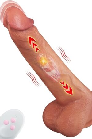 8.8 Thrusting Dildo Vibrator with 6 Thrust Modes and 10 Vibration Modes, Realistic Vibrating silicone Dildos with Remote Control for Anal Play G Spot Stimulation,Adult Sex Toys for Women and Men