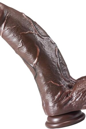 114 Inch Realistic Huge Brown Thick Dildo Sex Toy, 79 Inch Girthy Giant BBC Dildo, Soft Skin-Like Big Silicone Dildos for Vagina Anal Stimulation - Adult Sex Toys for Couples, Men, Women