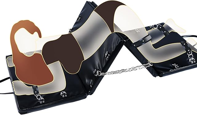 Generic BDSM Bundled Restraint Sex Chair, Bedroom Sex Furniture, Sex Positioning Device, Cushion Approximately 66.9 Inches Long, 22.8 Inches Wide, and 1.18 Inches Thick, Black