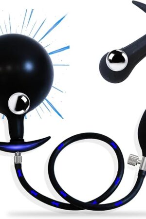 Inflatable Anal Butt Plug Prostate Stimulation Device with Rolling Steel Ball Vaginal Dilator for Enhanced Pleasure in LGBT Intimate Play, Sex Toys for Man/Women Beginners?Pro Players (1 Steel Ball)