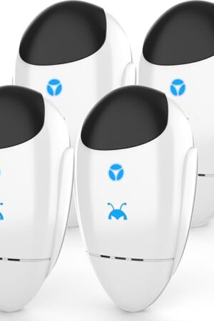 2025 Upgraded Ultrasonic Pest & Insect Repeller, Ultrasonic Repellent for Roach, Rodent, Mouse, Bugs, Mosquito, Mice, Spider, Ant, Electronic Plug in Pest Deterrent, 4 Packs