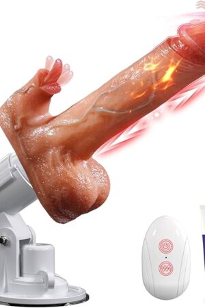 Dildo Thrusting Dildos Realistic Vibrator - Vibrators Adult Sex Toys for WomenSilicone 8 inch Suction Cup Fake Penis Anal G-spot Stimulator and Couple Pleasure with 5 & Vibrating Mode (Suction Base)