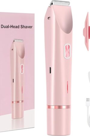2025 New Bikini Trimmer for Women,Dermave Bikini Shaver,2-in-1 Electric Razors for Women(Pink)
