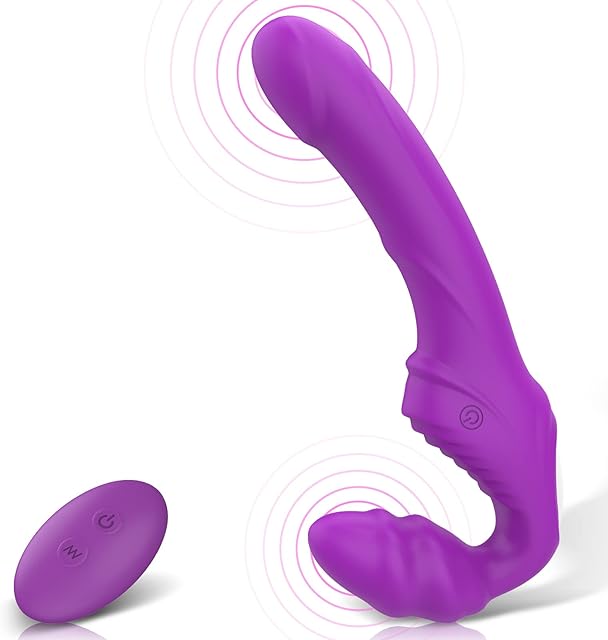 Vibrating Strapless Strap on Dildo Vibrator Sex Toys ? Adorime Silicone Rechargeable Remote Control Female Clitoris Stimulate Adult Sex Toy G-Spot Massager for Lesbian and Women