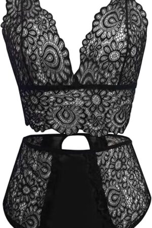 Women Sexy Lingerie Lace Flowers Push Up top Bra Underwear Nightwear Thermal Pajamas Womens Sexy Women Sleepwear