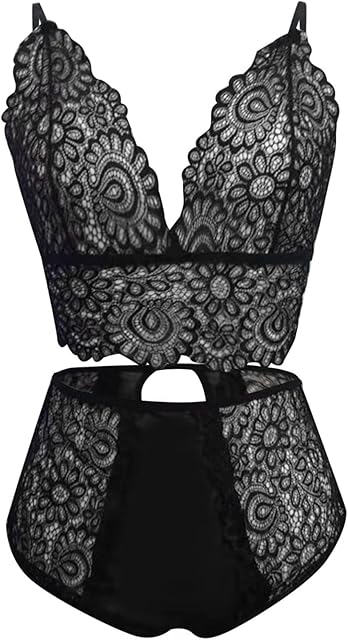 Women Sexy Lingerie Lace Flowers Push Up top Bra Underwear Nightwear Thermal Pajamas Womens Sexy Women Sleepwear