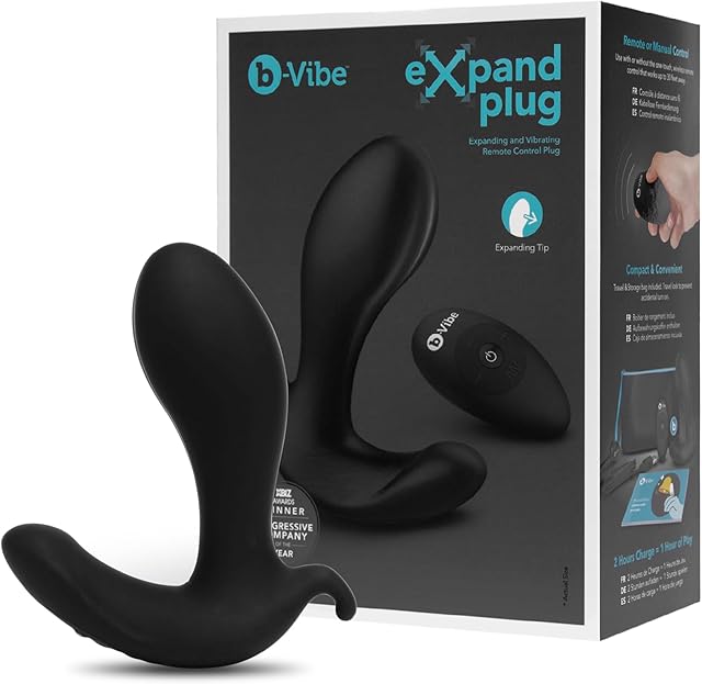 b-Vibe Expand Anal Plug - Vibrating Butt Plug, Silicone Anal Toy, Sex Toys for Adults