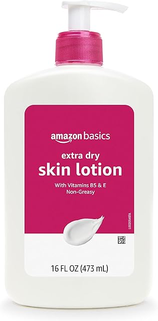 Amazon Brand - Solimo Extra-Dry Skin Lotion with Vitamins B5 & E, 16 fl oz