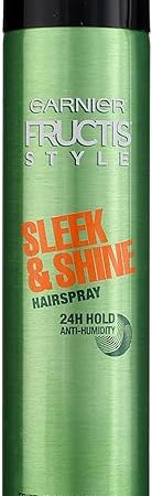 Garnier Fructis Style Sleek and Shine Anti-Humidity Hairspray, Ultra Strong Hold, Frizz Protection 825 Oz, 1 Count (Packaging May Vary)