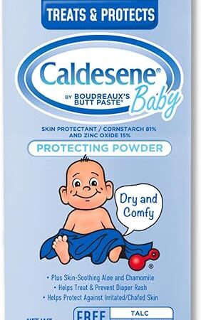 Caldesene Cornstarch Baby Powder with Zinc Oxide, Talc-Free Baby Powder, 5 Oz