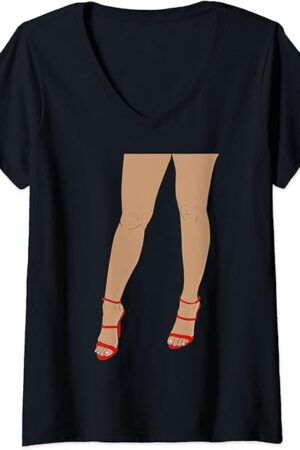 Womens Foot Fetish Sexy Legs in Heels Foot Fetishist V-Neck T-Shirt