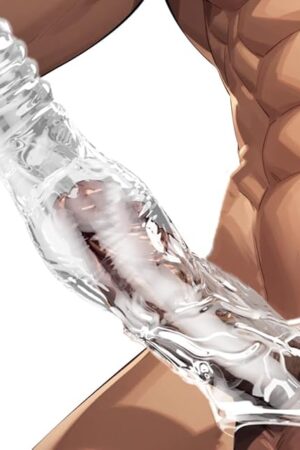 Clear Dick Extender,Penis Girth Enhancer Sleeve with Cock Ring,8.66" Pennis Extender for Enlarge Thicken, Soft Sicilone Cock Extender for Enhanced Pleasure, Adult Male Sex Toys for Men Women Couples