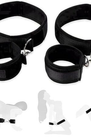 BDSM Sex Bed Bondage Restraints Kit Rope Straps Toys Thigh Restraints Handcuffs Sex Bed Adult Set Bondage Gear Accessories Sex Hand Cuff Bracelets Set for Adults Bedroom Couples Kinky Game P23