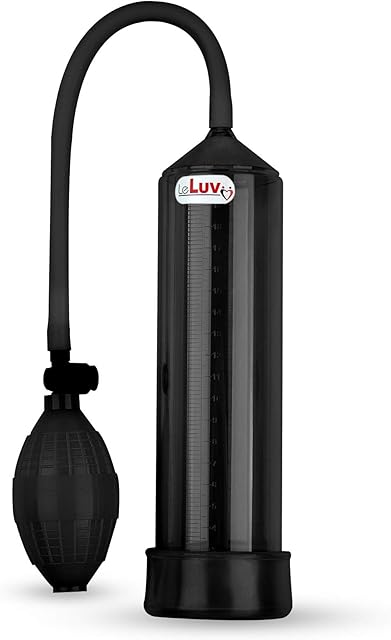 LeLuv Easyop 2.25 Inch by 9 Inch Cylinder Penis Pump Black Bgrip Ball Handle & Soft TPR Vacuum Seal