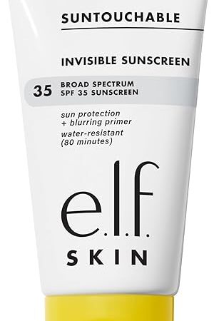 elf SKIN Suntouchable Invisible SPF 35, Lightweight, Gel-based Sunscreen For A Smooth Complexion, Doubles As A Makeup Primer, Vegan & Cruelty-Free, Packaging May Vary