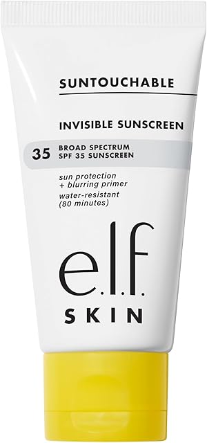 elf SKIN Suntouchable Invisible SPF 35, Lightweight, Gel-based Sunscreen For A Smooth Complexion, Doubles As A Makeup Primer, Vegan & Cruelty-Free, Packaging May Vary