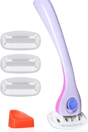 Billie Razors for Women Shave Kit ? Women?s Razor + 4 x 5-Blade Razor Refills + Magnetic Holder ? DreamPop
