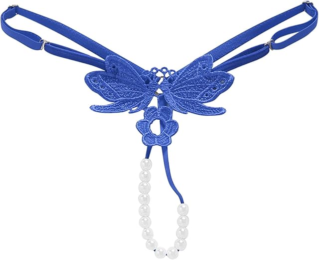 Womens Lace Pearl Beads T Back G-String Thongs Sexy Naughty Panties Erotic Lingerie Strappy Cheeky Hipster Underwear