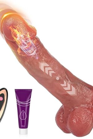 8.46" Thrusting Dildo Sex Toy Vibrator, Remote Control Realistic Dildos with 9 Vibrating & 3 Thrusting & Heating Modes, Silicone Strapless Strap-On Dildo Adult Toy Suction Cup for Women Couple