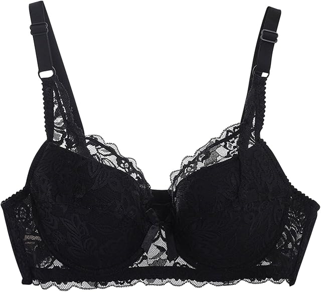 Floral Lace Sexy Lingerie for Women's Underwire Bra Sheer See Through Bras Unpadded Ultra Thin Underwear Bralette