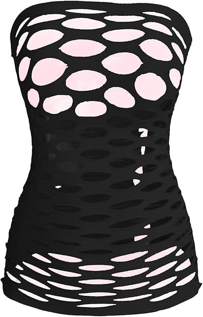 Women's Sexy Cut Out Babydoll Lingerie Dress Strapless Sleeveless Bodycon Mini Nightgowns