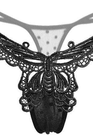 Women Sexy G-string Panties with Butterfly Pattern Front