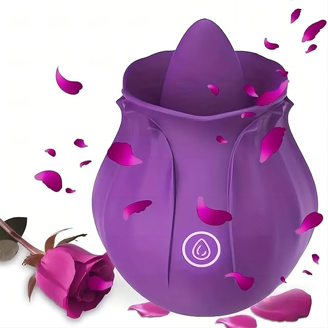 Generic 2024 Rose Viboator Stimulator Licking Sucking 10 Speed Adult Tools for Women Quiet Birthday Gift Fast Charge Waterproof Waterproof, Dual Motor-KY245, Purple