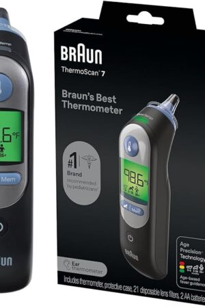 Braun ThermoScan 7 Digital Ear Thermometer, Age-Adjusted Fever Guidance, Baby and Infant Friendly, No 1 Brand Recommended by Pediatricians, FSA and HSA Eligible
