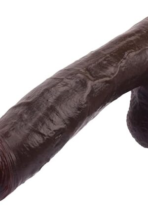 98 inch Huge Realistic Dildo Adult Sex Toys for Women Men Orgasm, Soft Silicone Anal Dildos with Suction Cup for Hands-Free, Thick Black Lifelike Dildo with Curved Shaft and Big Balls for G Spot Play