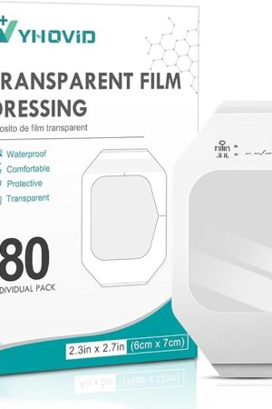 80 Packs Transparent Film Dressing 2.375" x 2.75" - Waterproof Bandages for Swimming, Showering, Wounds, Post Surgical Shower or IV Shield, Tattoo Aftercare Bandage, Scar Therapy, Adhesive Patches