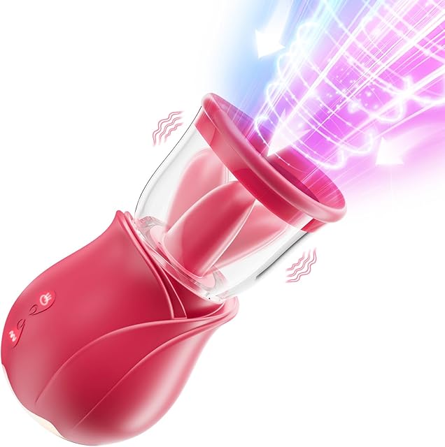 Women Sex Toys Sucking Vibrator - Rose Sex Toy Pussy Pump Clitoral Vibrators with 4 Suction & 5 Licking Vibrating Modes, Adult Toys Clitoris Nipple Licking Vibrator Stimulator, Female Sex Toys
