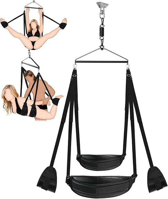 BDSM Sex Swing for Couple, Heavy Duty 360 Degree Spinning Indoor Ceiling Swing with Triangle Hanging Apparatus and Adjustable Slings Soft Pads, Adult Sex Toys Sex Furniture, Holds Up to 800 lbs