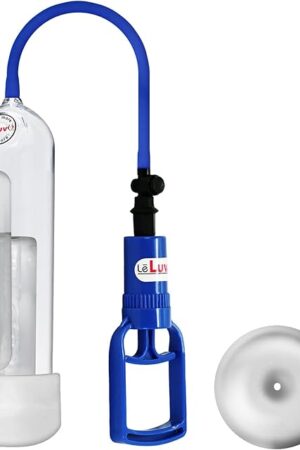 LeLuv EasyOp Penis Pump - Magic Sleeve Anus, Blue Tgrip Handle with 2.25" x 9" Magic Cylinder