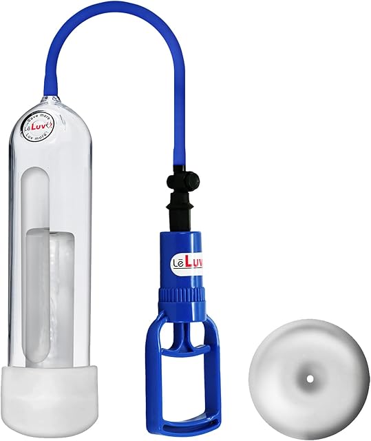 LeLuv EasyOp Penis Pump - Magic Sleeve Anus, Blue Tgrip Handle with 2.25" x 9" Magic Cylinder