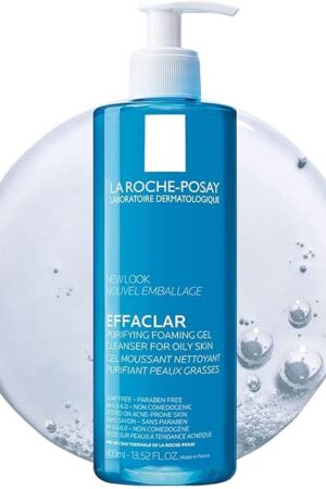 La Roche-Posay Effaclar Purifying Foaming Gel Cleanser for Oily Skin, With Zinc Pidolate To Remove Excess Oil & Shine, Alcohol Free & Oil Free, Face Wash For Oily Skin, Sensitive Skin Tested