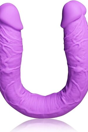 Double Ended Dildo Silicone Realistic Penis with Veins Soft Long Cock G-spot Stimulation Anal Sex Toys for Women Men and Couples (S)