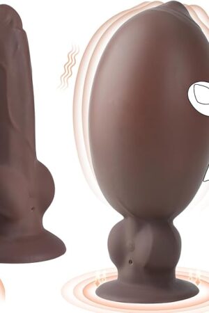 47'' to 83'' Anal Dildo Vibrator, Inflatable Dildo Black Dildo Vibrating Dildo with Adjustable Girth, Anal Sex Toys G spot Stimulator Prostate Massager, Remote Control Couples Sex Toy (Brown)
