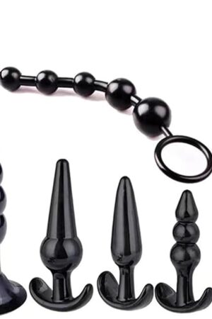 6PCS Anal Trainer Kit Butt Plugs Beginner Set Silicone Prostate Massager,Butt Plug Toy Anales Adult Toys Plug Relaxing Butt Plug Trainers Beginner Set for Women Men and Couples (Black)