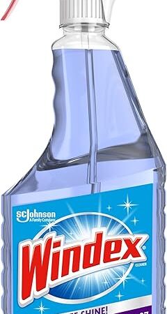 Windex Glass and Window Cleaner Spray Bottle, Ammonia Free, Packaging Designed to Prevent Leakage and Breaking, Surface Cleaning Spray, Crystal Rain Scent, 23 Fl Oz