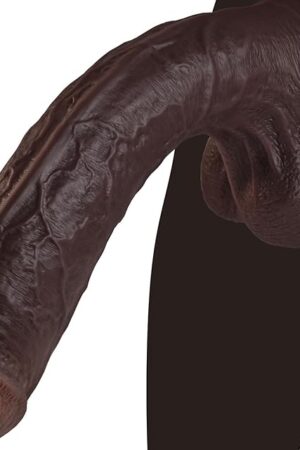 11 Inch Realistic Big Black Dildo Sex Toy, Skin-Like Huge Thick Dildo with Strong Suction Cup for Hands-Free, Lifelike Silicone Sex Toys for Vagina Anal Stimulation