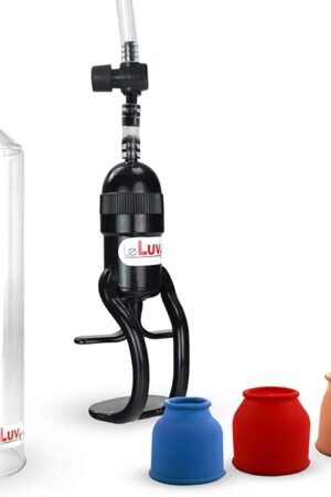 LeLuv Vacuum Pump Easyop ZGrip Handle Natural Male Enhancement Bundle with 3 Cylinder Seal Sizes of Sleeves