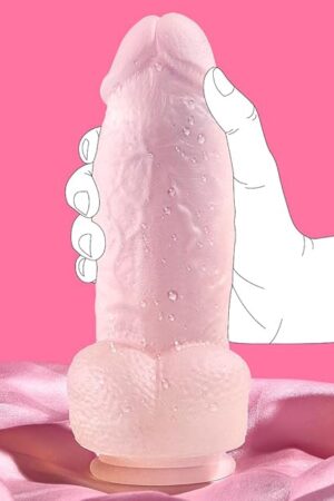 2.67'' Diameter Thick Clear Dildo, Realistic Silicone Transparent Dildos with Strong Suction Cup for Hands-Free and Anal Play, G-spot Giant Dildo Discreet Anal Sex Toys for Women and Men